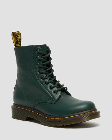 Women's Dr Martens 1460 Pascal Virginia Leather Ankle Boots Green | AU 17CTV